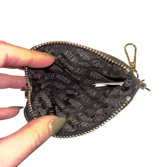 Steve Madden | NWOT Quilted Denim Crossbody + Wallet | Grey/Black - Picture 12 of 15